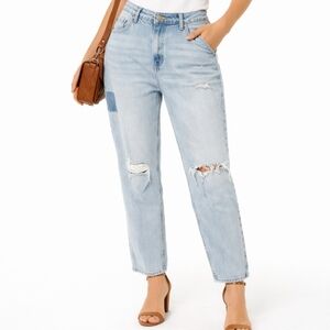 Hollister Curvy Ultra High Rise Vintage Straight Leg Jeans Distressed Sz 19